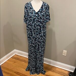 J. Jill Wearever Collection Floral Short Sleeve Maxi Dress